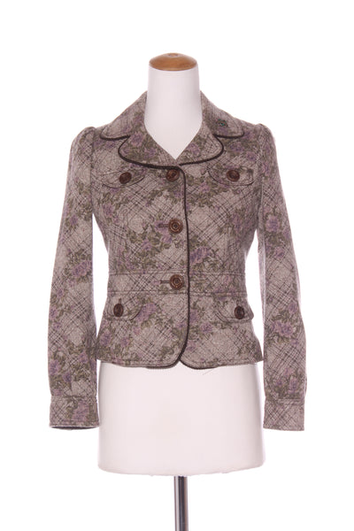 SOUP - Floral plaid crop jacket! 6-8