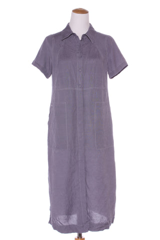 REGATTA - Linen blend midi shirt dress - Denim blue! 10
