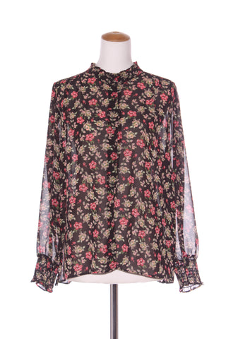 JET BLONDE - Ruffle collar floral blouse! 16