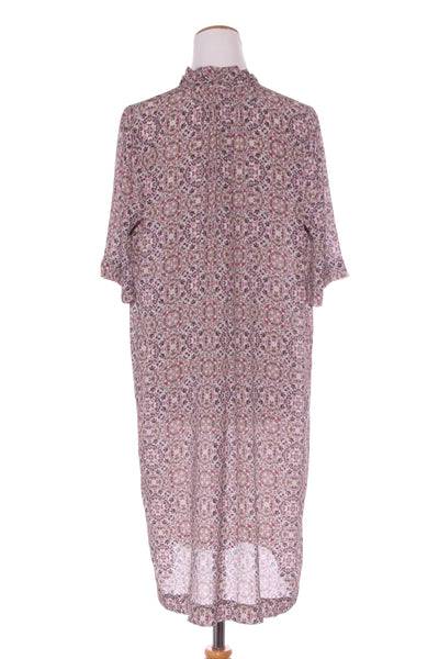 JULIETTE HOGAN (NZ) Viscose/silk ruffle neck dress! 12