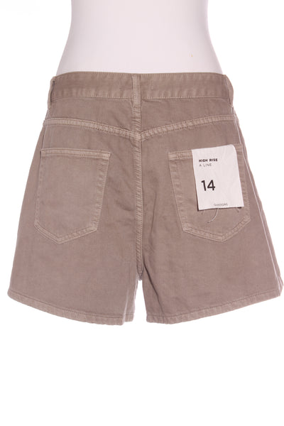 GLASSONS (BN) "High rise A line" Smokey taupe denim shorts! 14