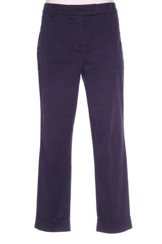 JACQUI.E - 7/8th slim cotton pant - Navy! 14