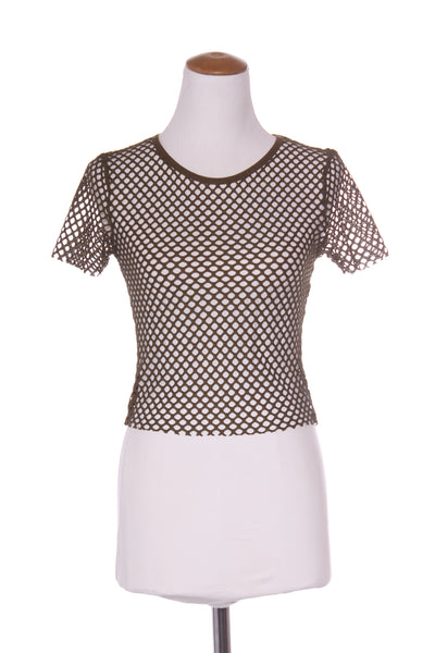 BEYOND HER (BN) "Ruby mesh" khaki top + skirt set! 8-10