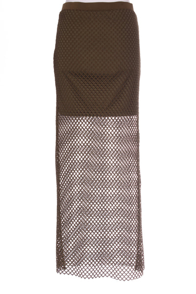 BEYOND HER (BN) "Ruby mesh" khaki top + skirt set! 8-10