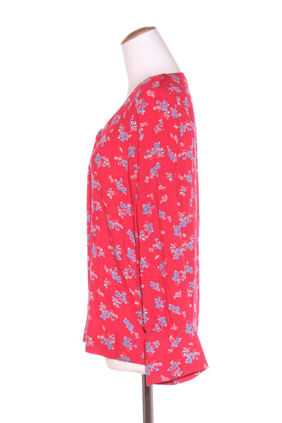 LEO + BE - Blue floral print button front top! 8-10