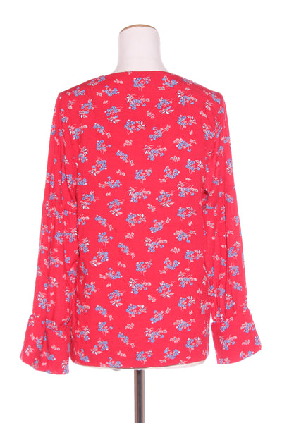 LEO + BE - Blue floral print button front top! 8-10