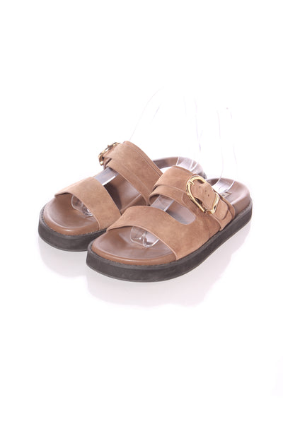 COUNTRY ROAD - Raya leather sandals - Mocha! 6-7