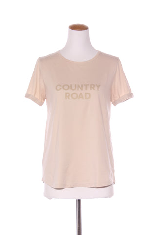 COUNTRY ROAD - Velvet logo tee - Creamy beige! 8-10
