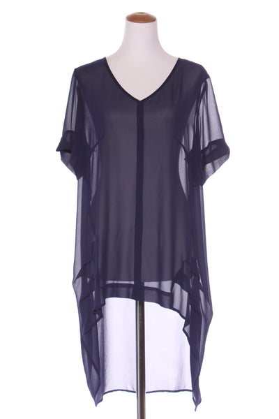 OBI (NZ) Navy pintuck detail hi-low top! 18