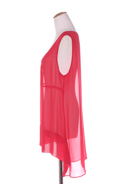 OBI (NZ) Scarlet red chiffon hi-low tank! 16