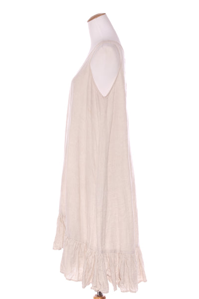 SALT & SODA - Linen frill hem dress + pockets! 12-14