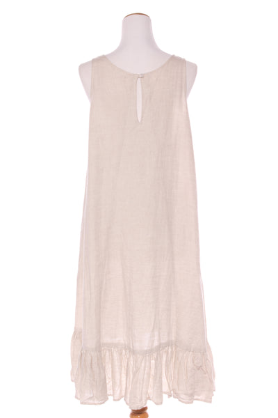 SALT & SODA - Linen frill hem dress + pockets! 12-14