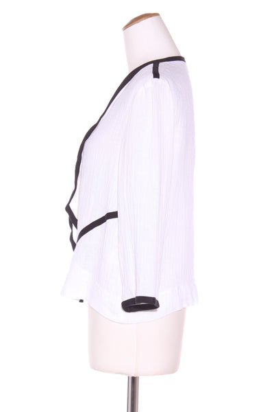 VISAGE (NZ) Textured linen contrast trim jacket! 14