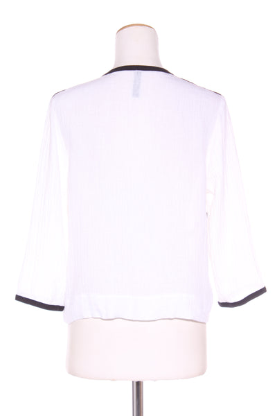 VISAGE (NZ) Textured linen contrast trim jacket! 14