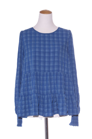 WHISTLE - Shirred cuff top - Blue check! 16