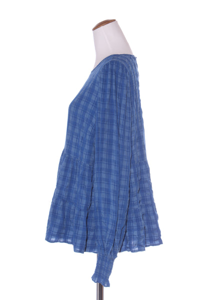 WHISTLE - Shirred cuff top - Blue check! 16