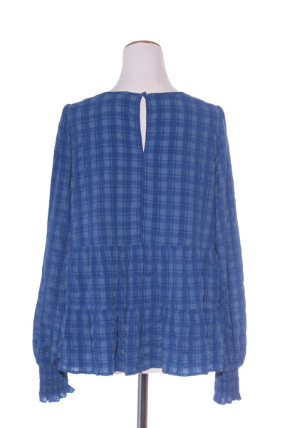 WHISTLE - Shirred cuff top - Blue check! 16