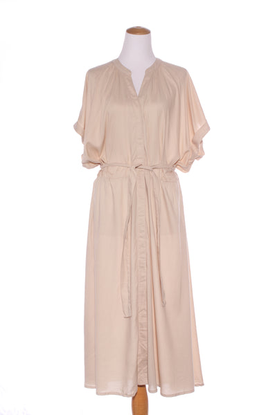 EURO EDIT (LN) Belted viscose maxi dress - Beige! 14-16