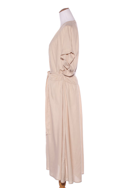 EURO EDIT (LN) Belted viscose maxi dress - Beige! 14-16