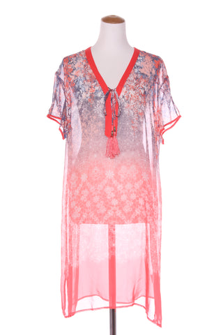 SCOPE - Tangerine print chiffon over dress! 16