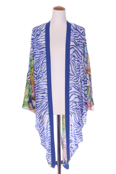 AUGUSTINE (LN) Stevie blue zebra kimono - Long! 8-16
