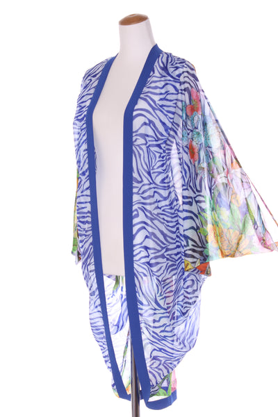 AUGUSTINE (LN) Stevie blue zebra kimono - Long! 8-16