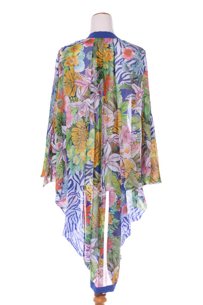 AUGUSTINE (LN) Stevie blue zebra kimono - Long! 8-16