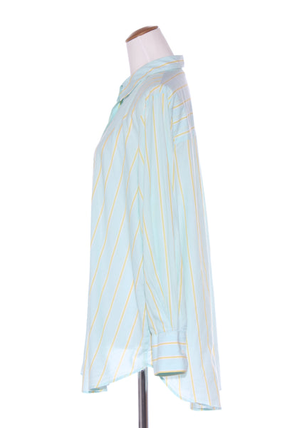 NEXT - Aqua + lime stripe cotton shirt! 20