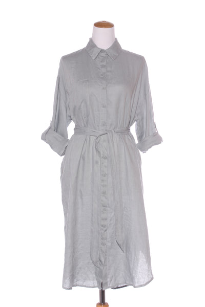 DECJUBA - D-LUXE (LN) Sage linen shirt dress! 12