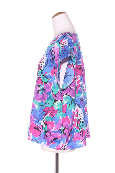 Vintage style painted floral top! 10-12