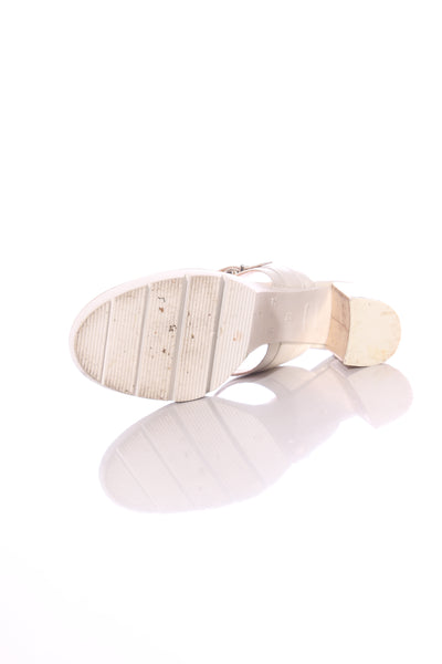 HEY MONDAY "Alexis" leather heels - White/gold! 41