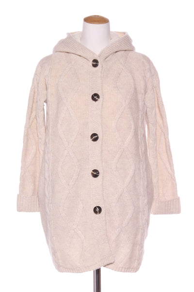 BASIC HOUSE - Sherpa lined wool cable knit jacket! 10-12