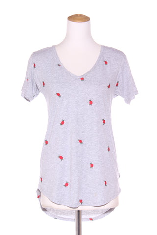 SILENT THEORY - Embroidered rose tee! 8-10