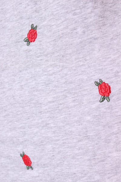 SILENT THEORY - Embroidered rose tee! 8-10