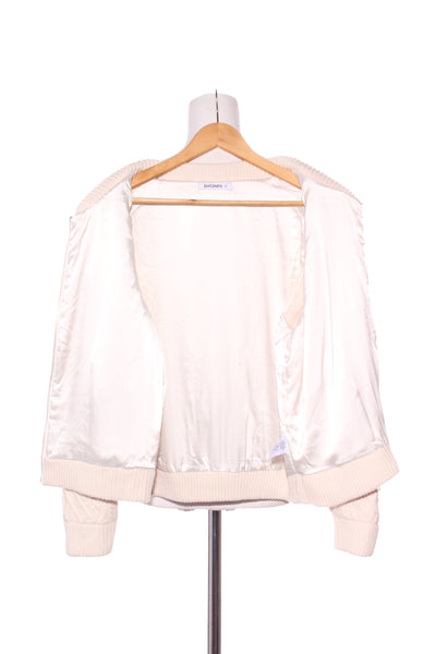 JUST JEANS - Lined cable knit zip front jacket! 12