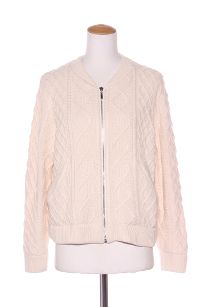 JUST JEANS - Lined cable knit zip front jacket! 12