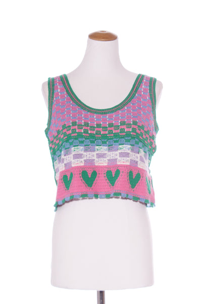 NO BRAND - Crochet heart crop tank! 12-14
