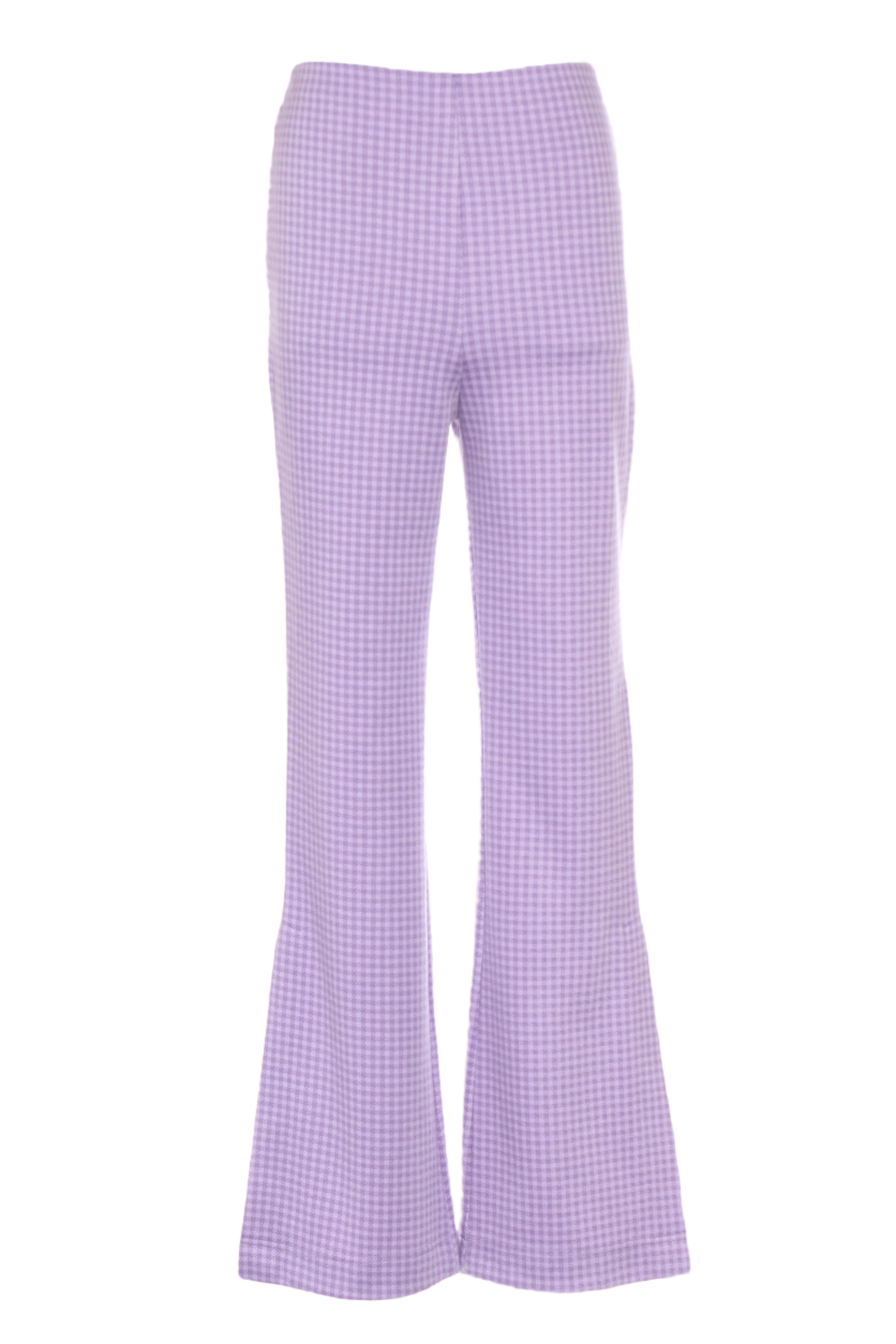 GLASSONS Lilac houndstooth flare ponte pant 10