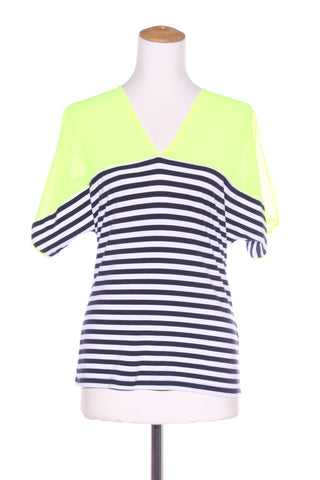 CHARLO - Fluro yellow + stripe top! 8-10