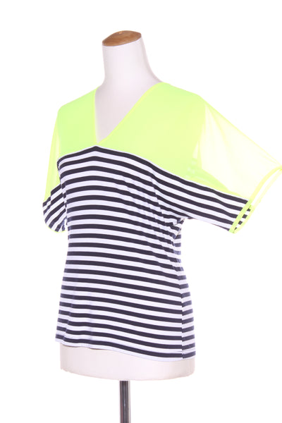 CHARLO - Fluro yellow + stripe top! 8-10