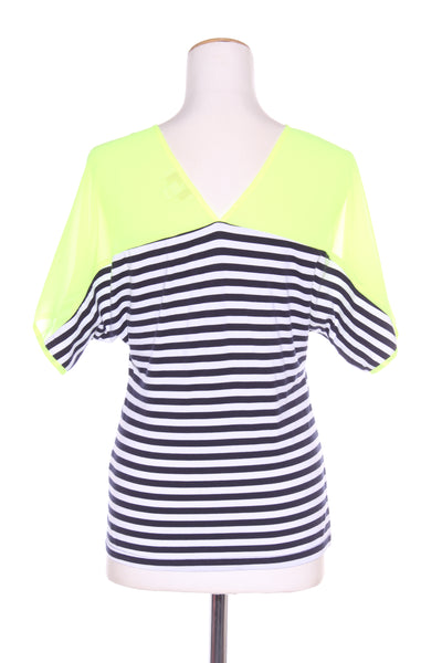 CHARLO - Fluro yellow + stripe top! 8-10