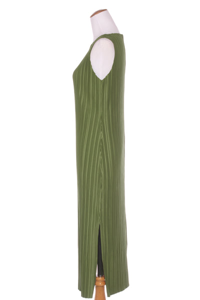 SABA - Micro pleat midi dress - Moss! 8-10