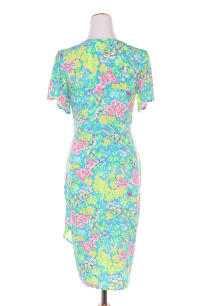 SACHA DRAKE (AU) Flute sleeve drape dress - Watercolour! 12