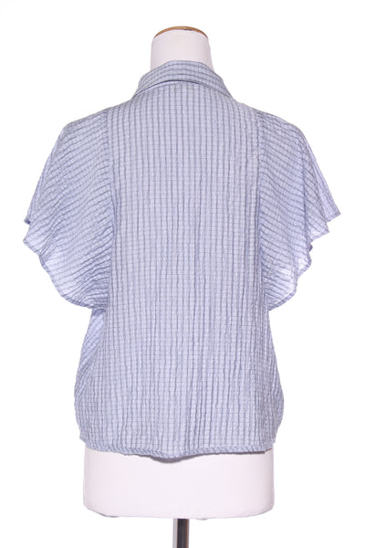 VERONIKA MAINE - Flutter sleeve shirt - Blue plaid! 10