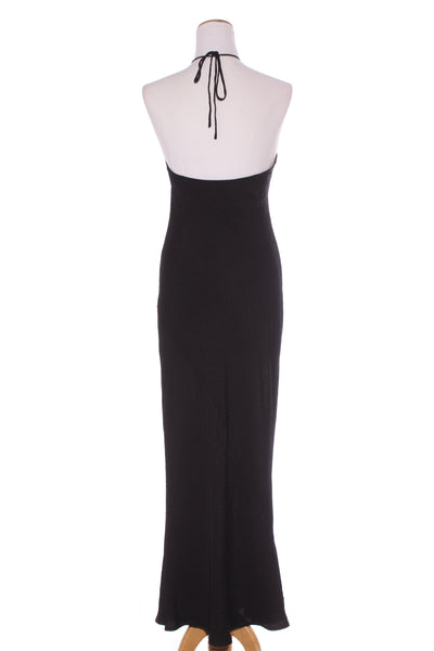 MARLE "Simmonds" Textured silk maxi halterneck dress! 12
