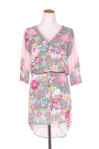 CHARLO - Floral print drawstring waist dress! 6