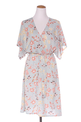 KILT (NZ) Sage floral crossover front dress! 12