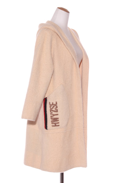 HWYZSE - Soft milk velvet hooded coatigan! 10-12