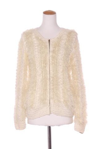 RUBY - Wool blend faux fur + cable knit jacket! 10-12