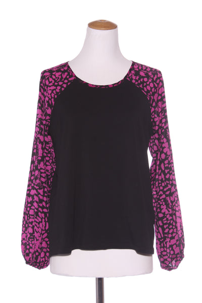 SHINE ON - Billow sleeve top - Magenta print! 8-10